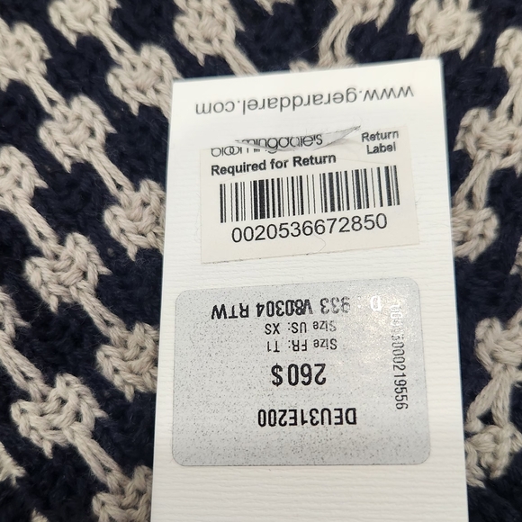 Gerard Darel Navy and White Patterned Cardigan Size 1 - Picture 11 of 15
